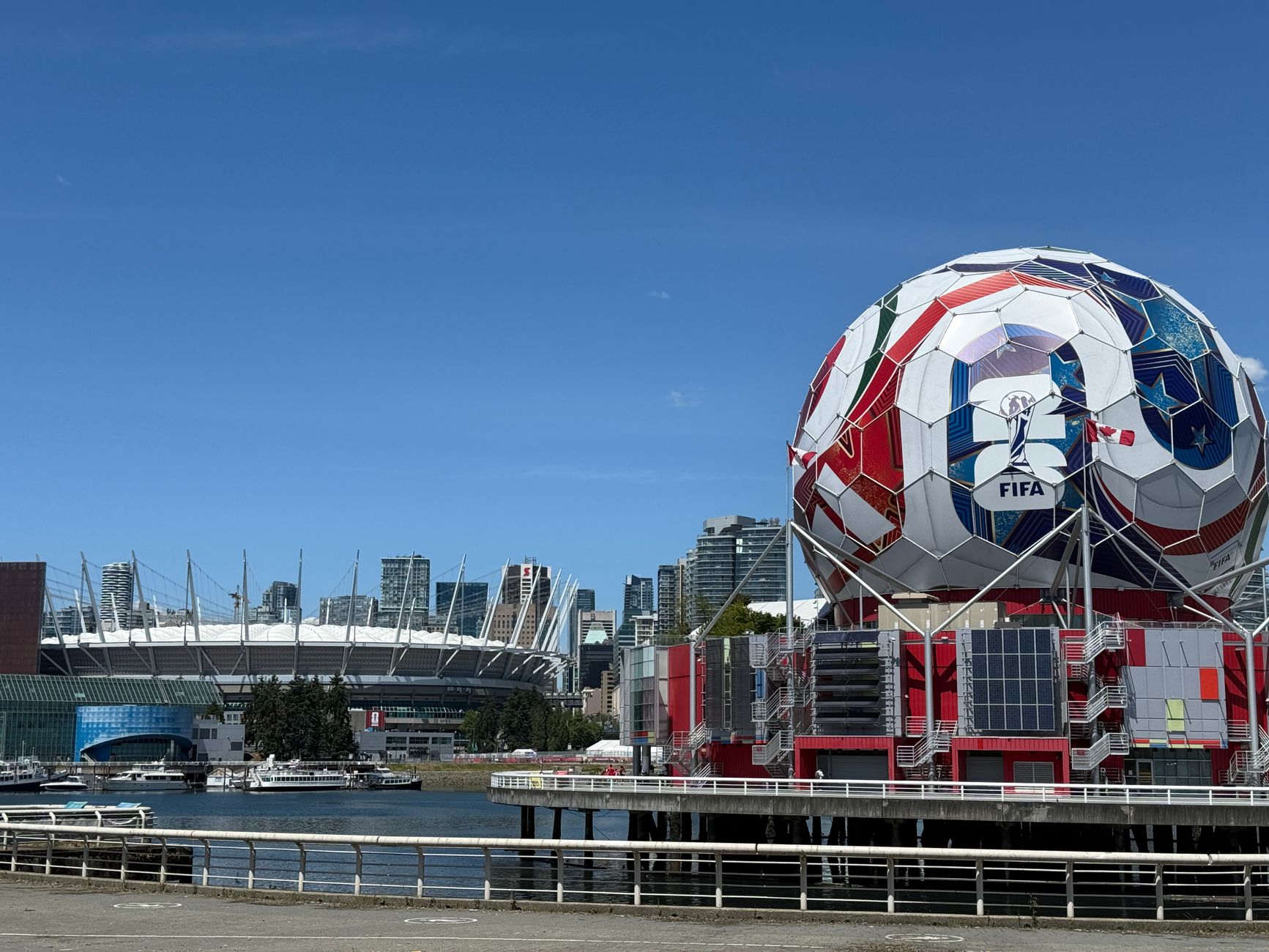 vancouver stadium and giant fifa soccer ball
