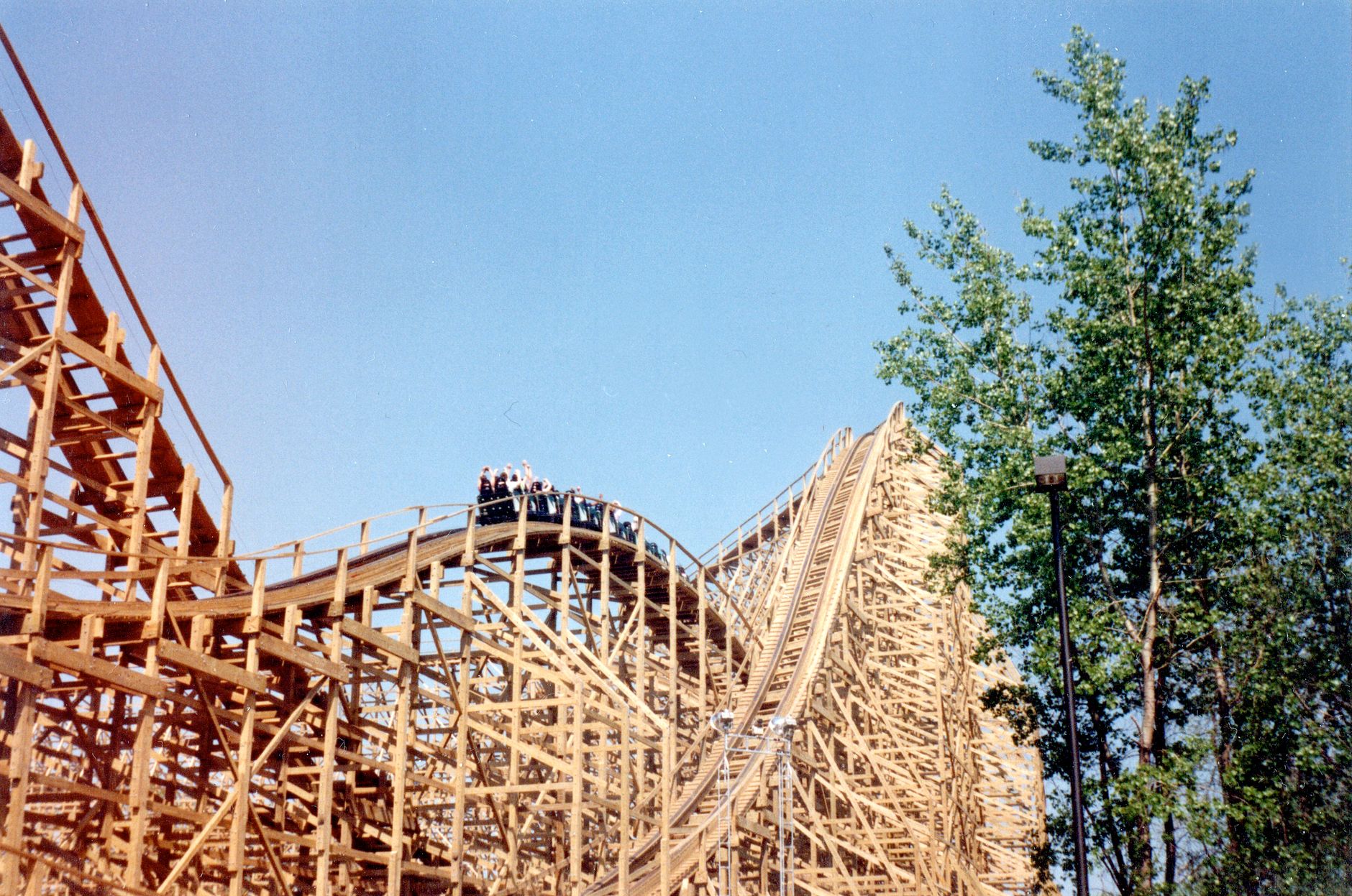 thrilling wooden roller coaster at cedar point