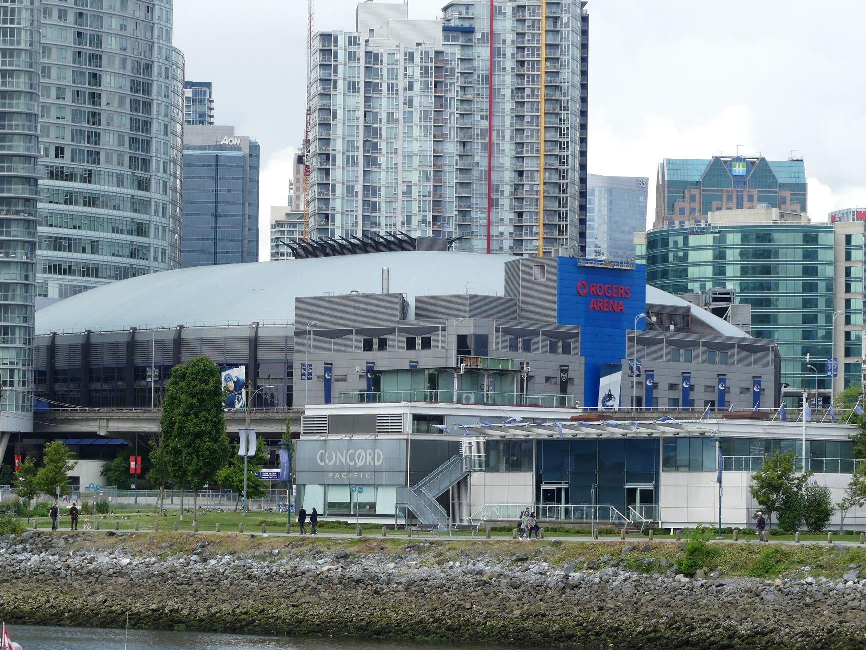 vancouver rogers arena and cityscape